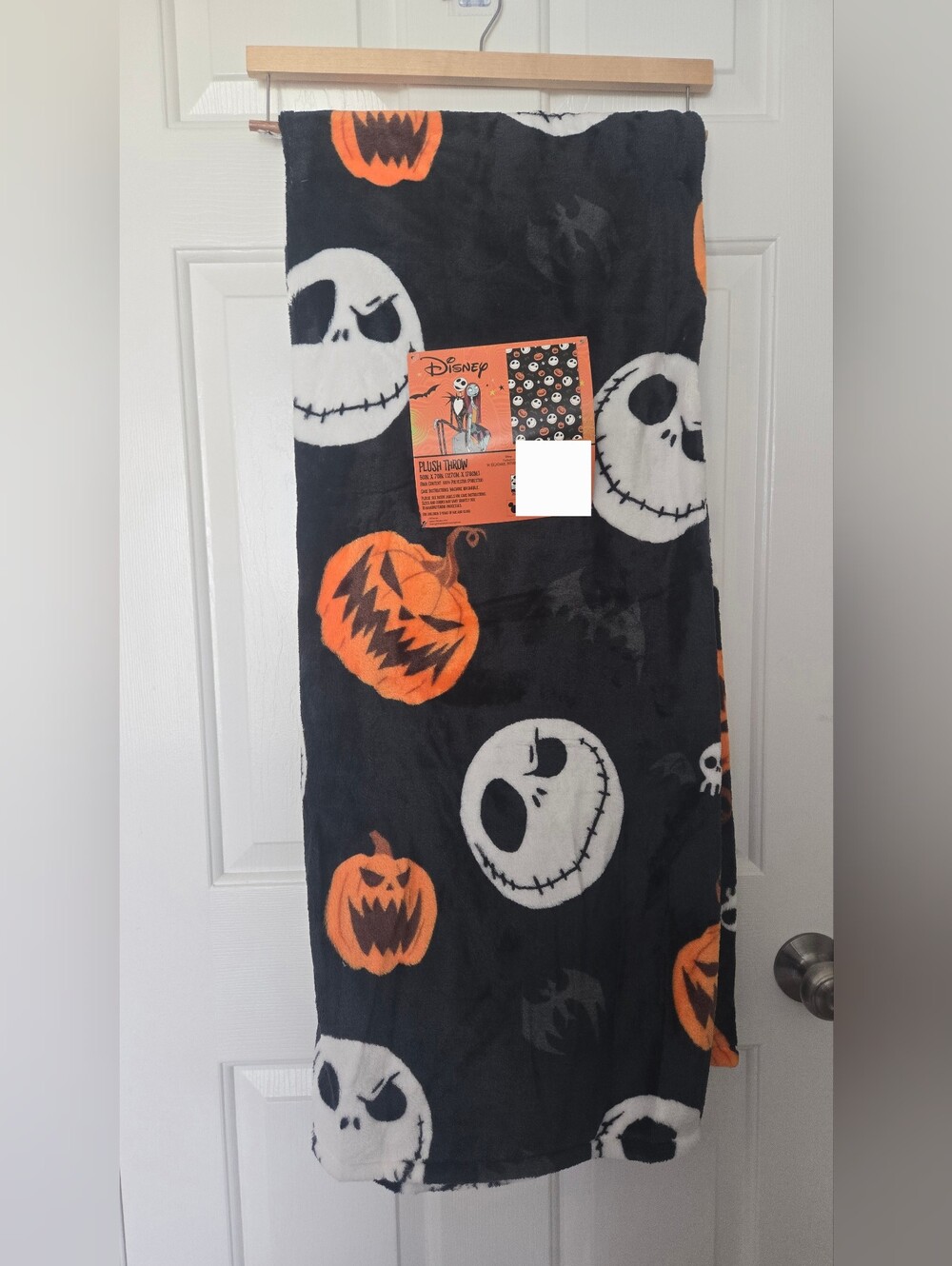 Disney Black & Orange Jack Skellington Pumpkin Throw,  Nightmare Before Christma - Picture 1 of 4